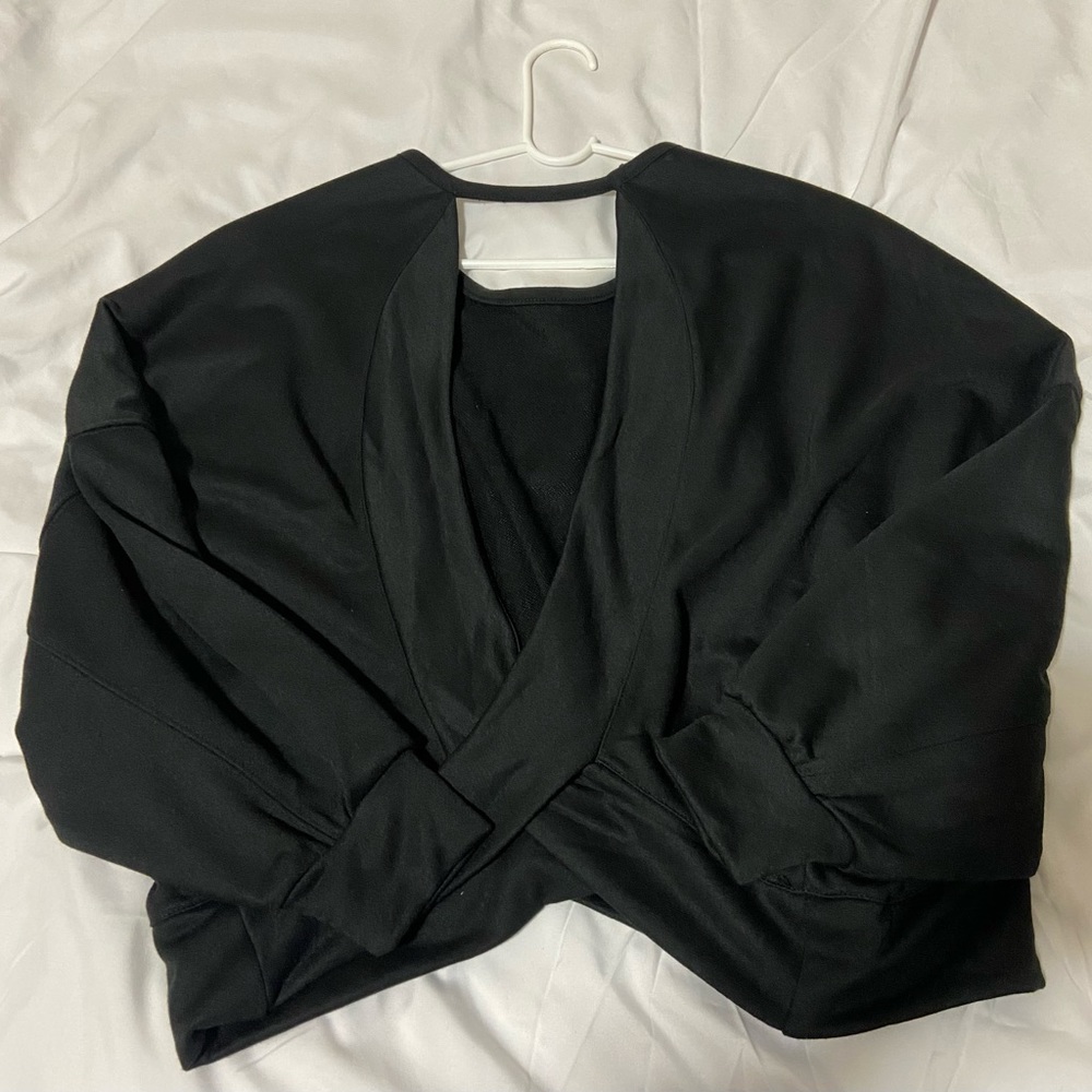 Black sweater with open back